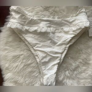 New! For Love And Lemons White Swim Bottoms